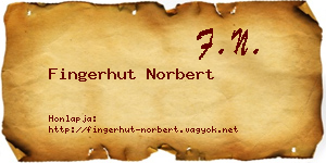 Fingerhut Norbert névjegykártya